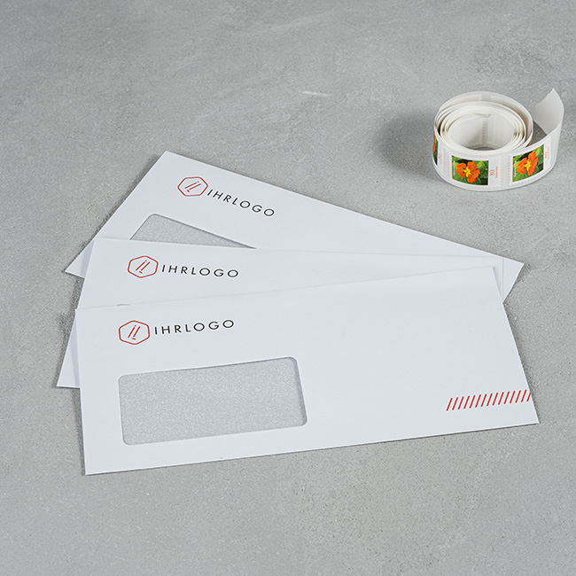 Briefumschläge DIN Lang in weiß als Werbegeschenk (Abbildung 3)